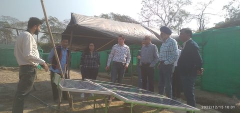 Group visiting a Solar installation