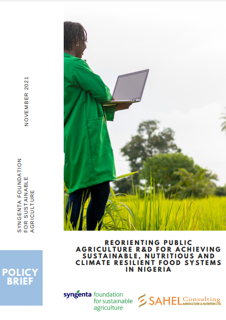Reorienting public agriculture R&D for achieving sustainable, nutritious and climate resilient food systems in Nigeria